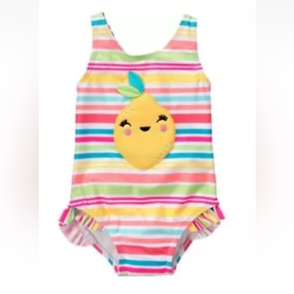Gymboree Toddler Girl 2T Lemon 1-Piece Swimsuit New with Tags